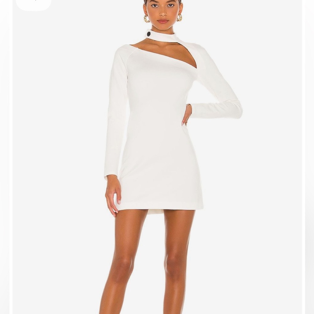 Alexis Revolve Ambrose Ivory White Asymmetrical Long Sleeve Dress